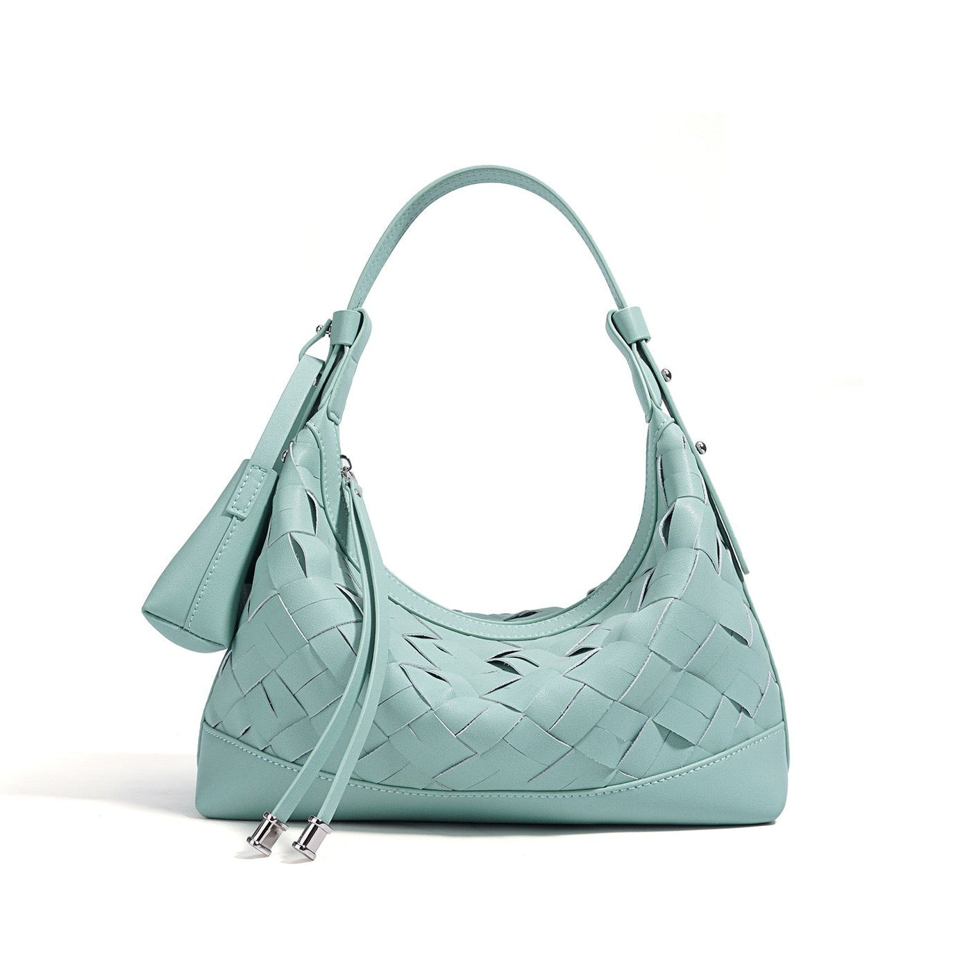 Women’s Genuine Leather Woven Dumpling Shoulder & Crossbody Bag